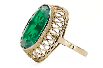 Anillo Joyería vintage Esmeralda Oro amarillo de 14 quilates vrc129y